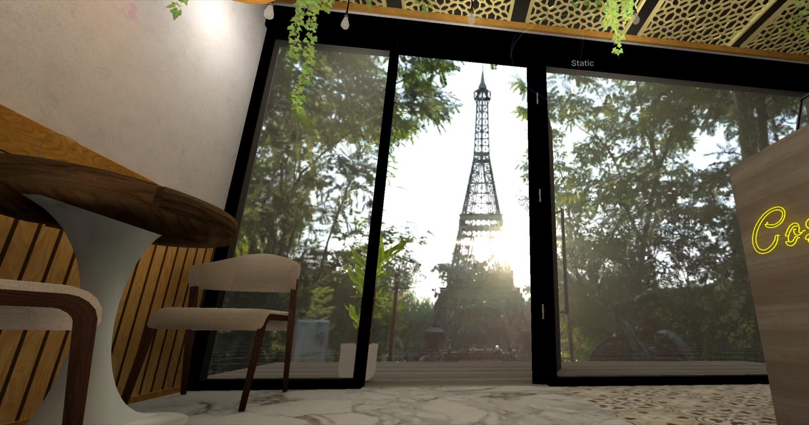 Terras · uitzicht op de Eiffeltoren