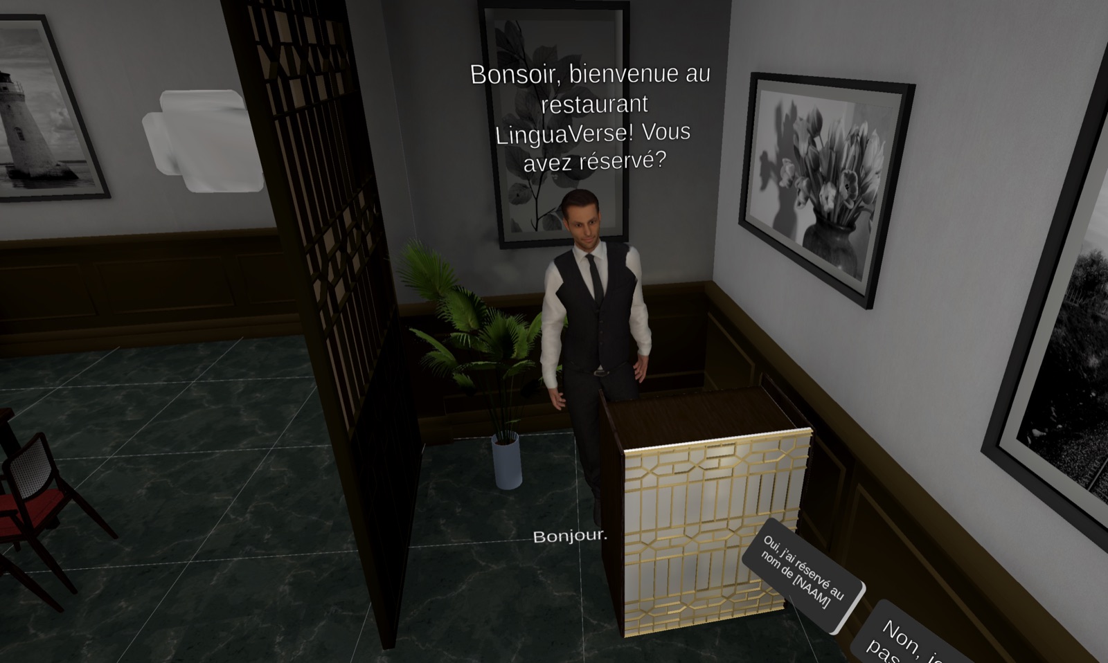 Restaurant · "Bonsoir, vous avez réservé ?"